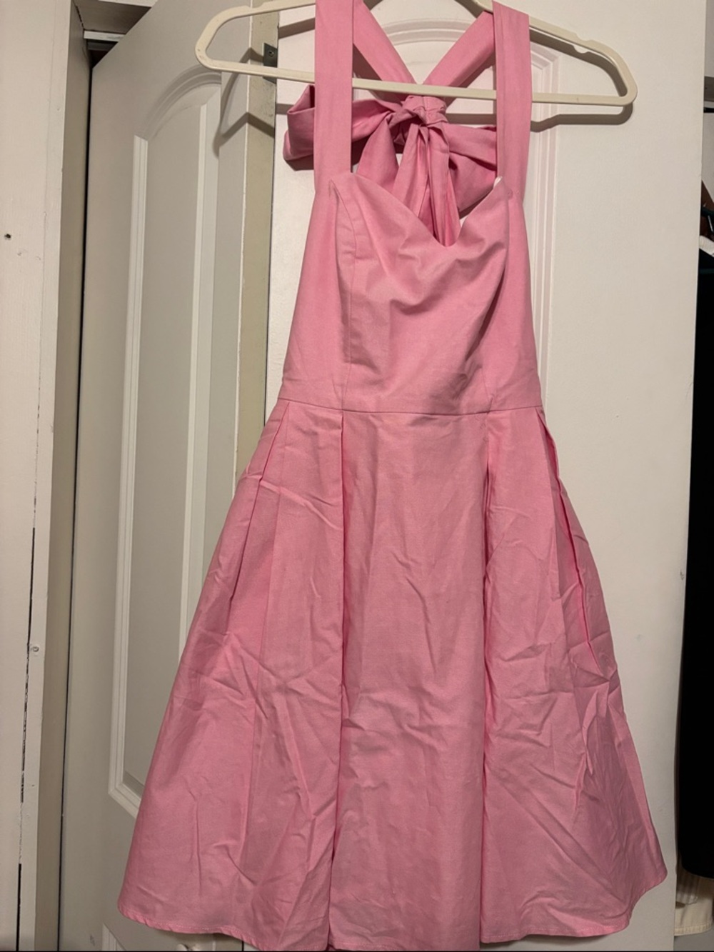 Lauren James Pink Tie-Back A-Line Midi Dress